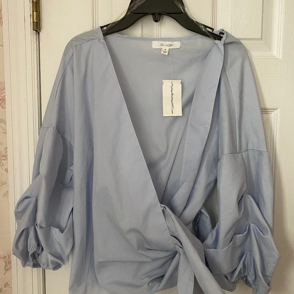 Blue Party Shirt - Mystique Boutique NYC